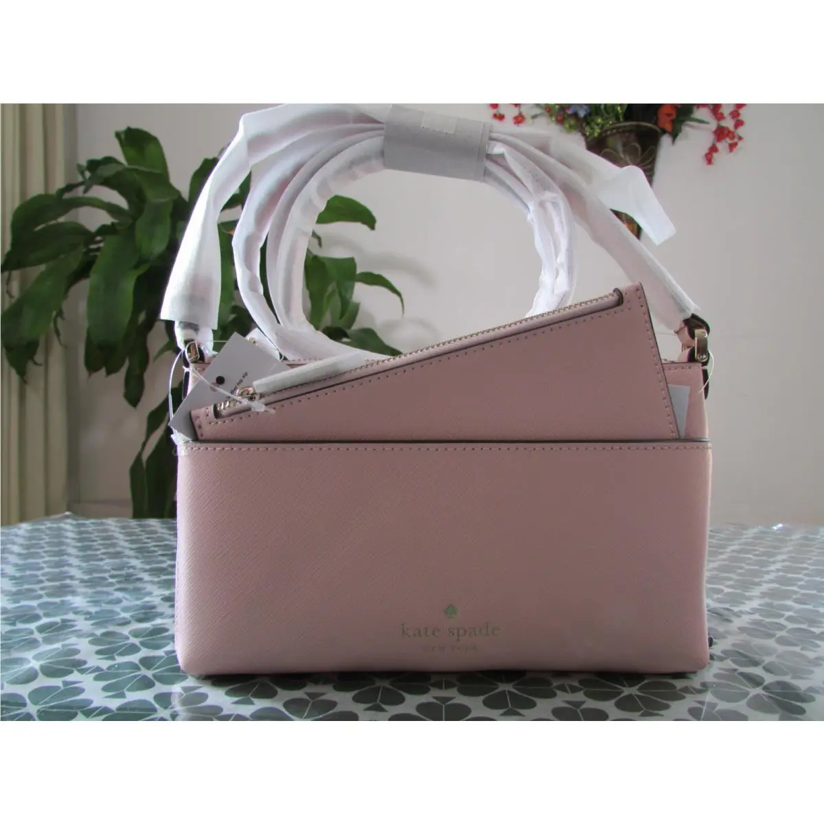 Saffiano Leather Sadie Top Zip Crossbody Set KC702 KC478 KB690 K7402 Chalk Pink by Kate Spade