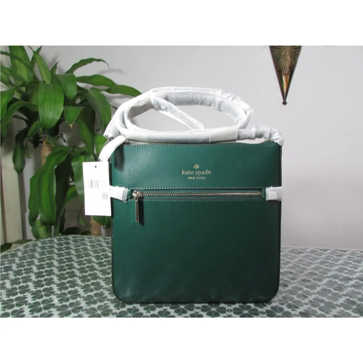 Saffiano Leather Sadie North South Crossbody Bag Deep Jade by Kate Spade