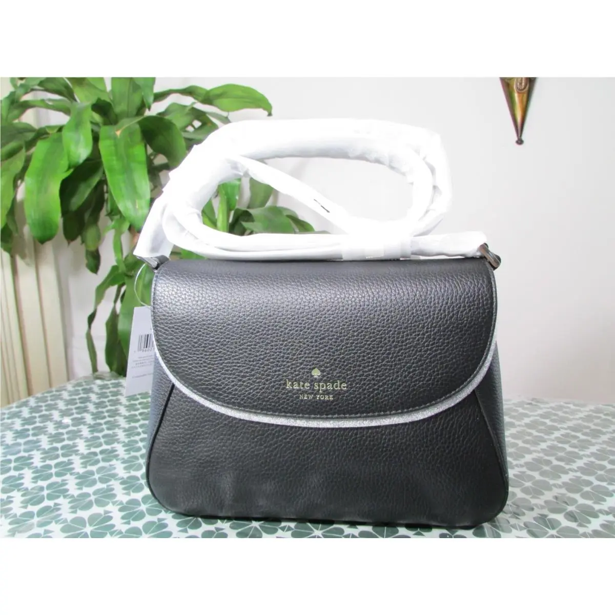 Leather Monica Flap Crossbody KC465 Black or Quill Grey Black by Kate Spade