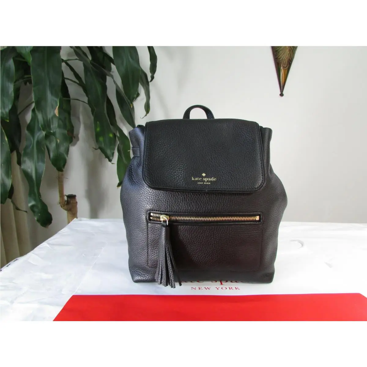 Leather Kacy Chester Street Backpack Black or Ofshr / Cmnt Black by Kate Spade