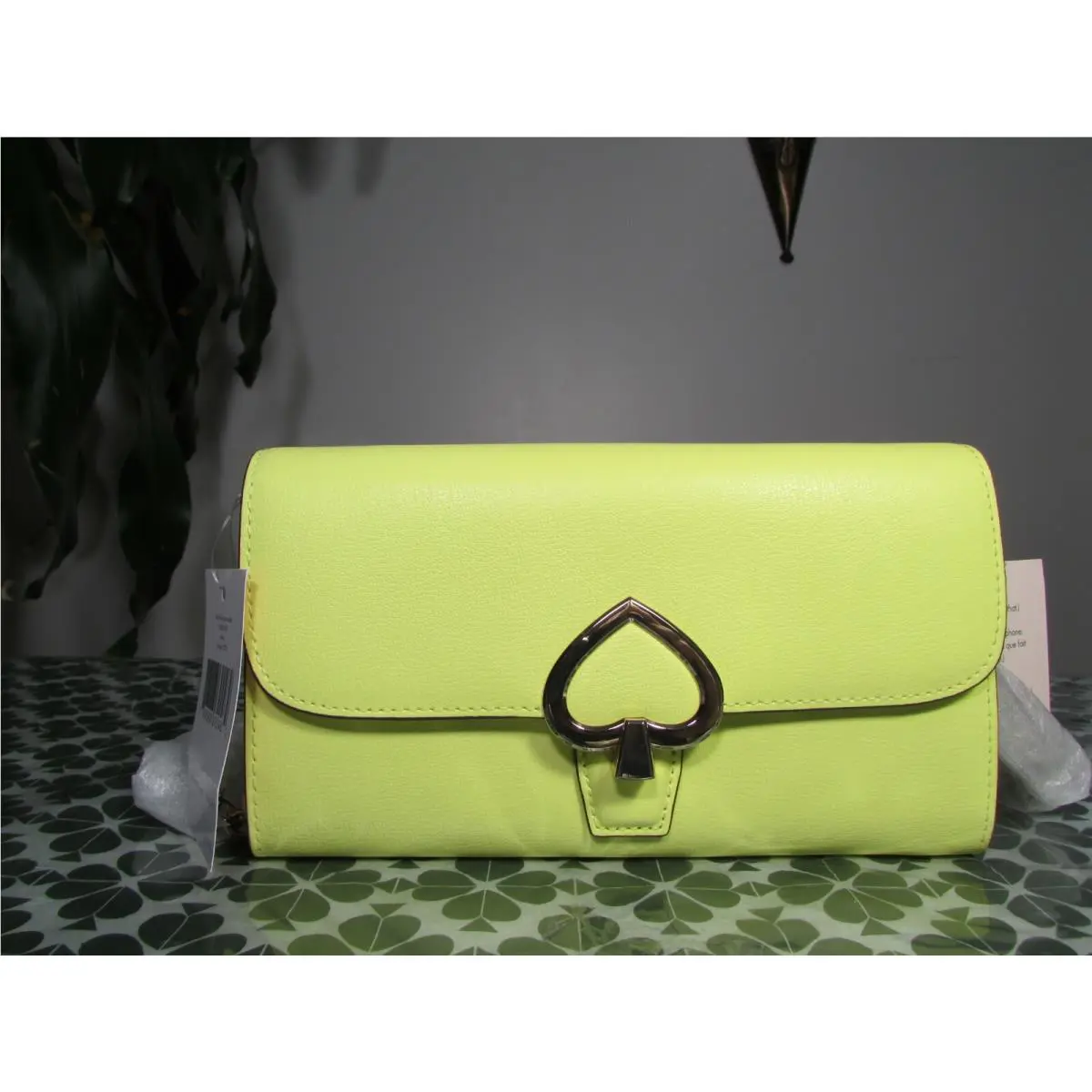 Grain Leather Robyn Small Flap Chain Wallet Black or Limelight Limelight by Kate Spade