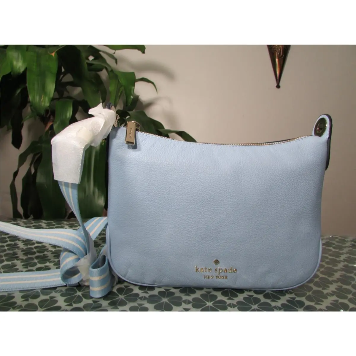 Pebble Leather Rosie Small Crossbody WKR00630 Celeste Blue by Kate Spade