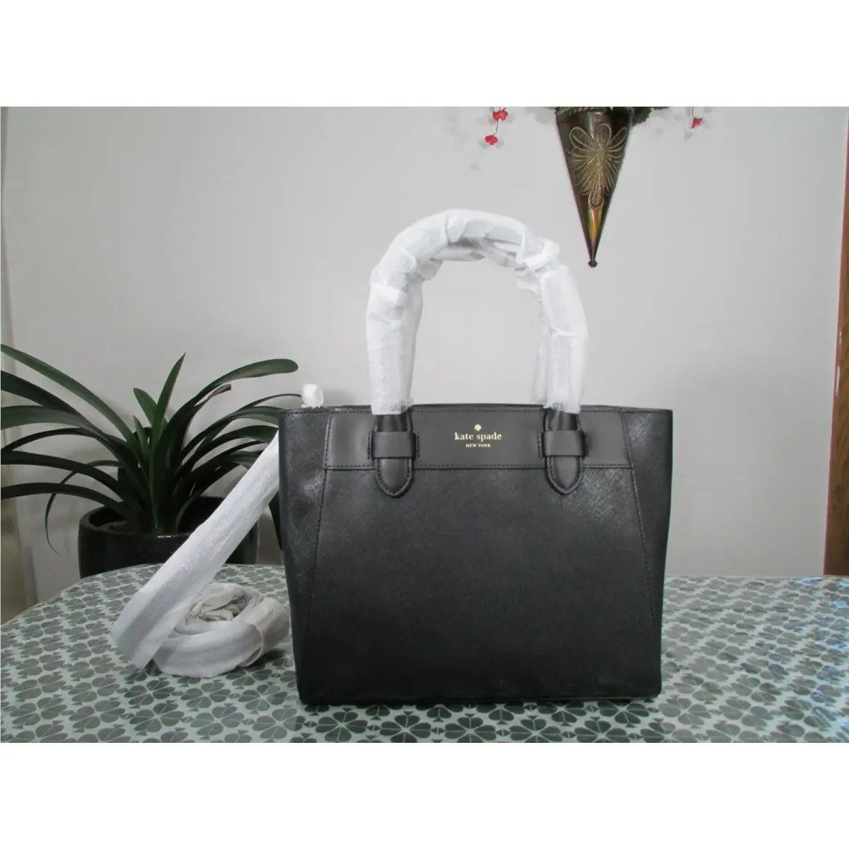 Textured Pvc Melanie Satchel Black Black by Kate Spade