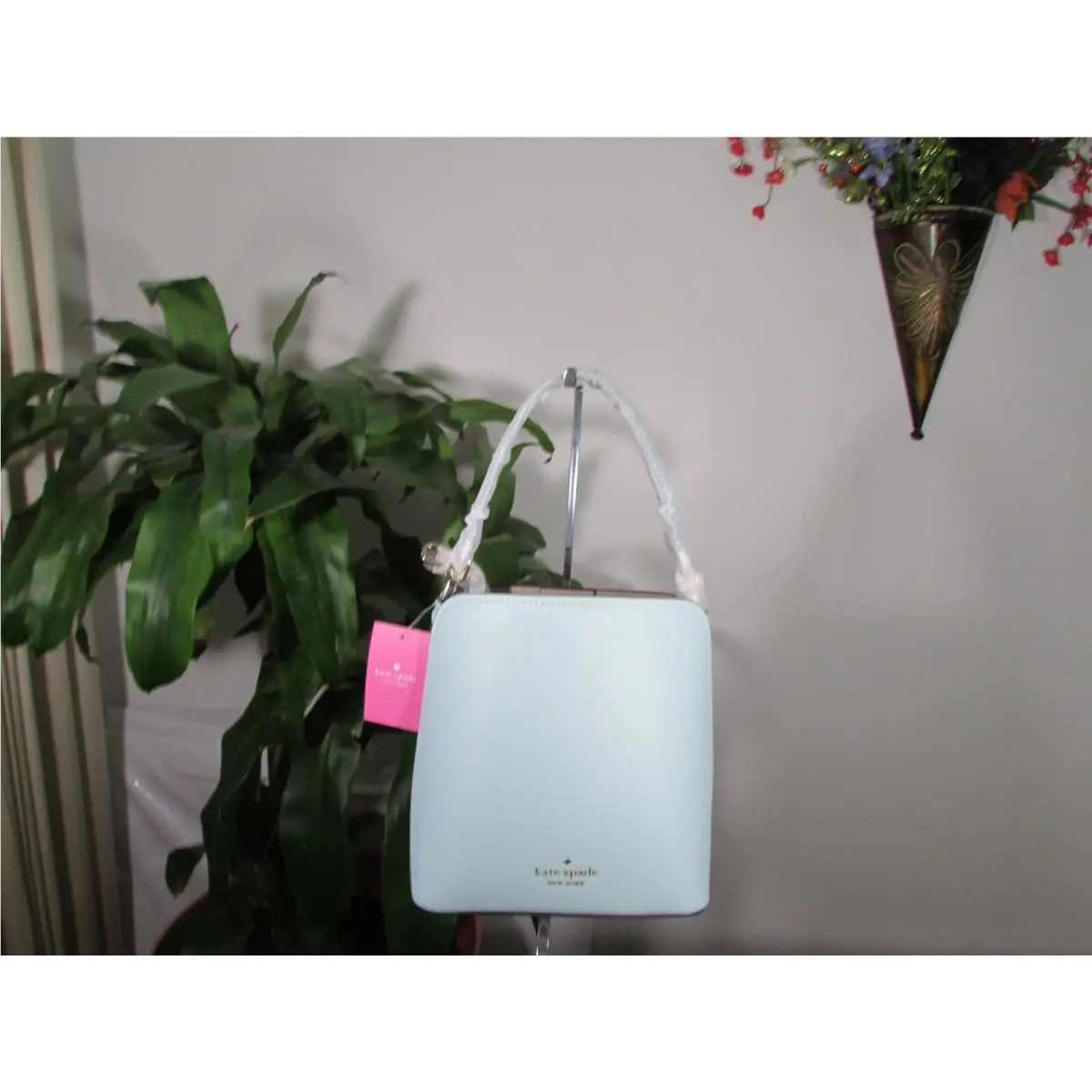 Kate Spade Grain Leather Small Bucket WKR00439 Black or Blue Glow
