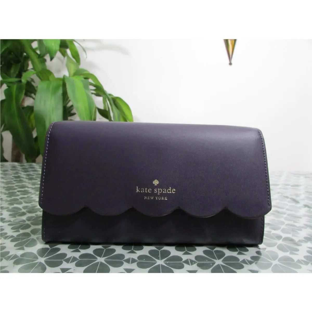 Smooth Leather Gemma Wallet on a Cha Jet Set by Kate Spade