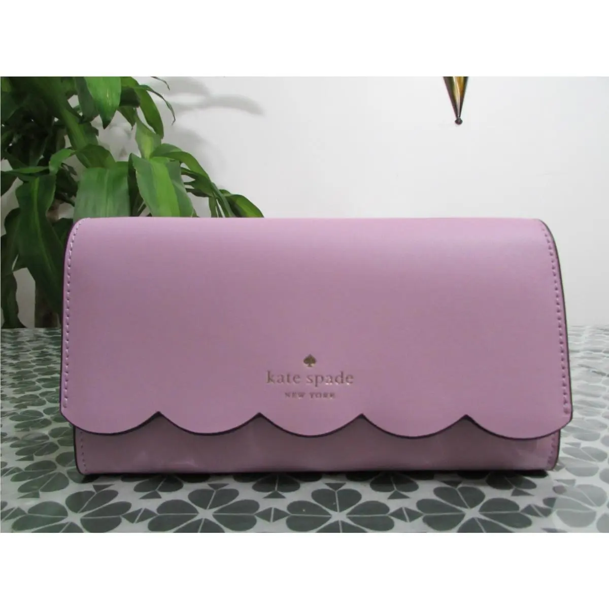 Smooth Leather Gemma Wallet on a Cha Lavender by Kate Spade