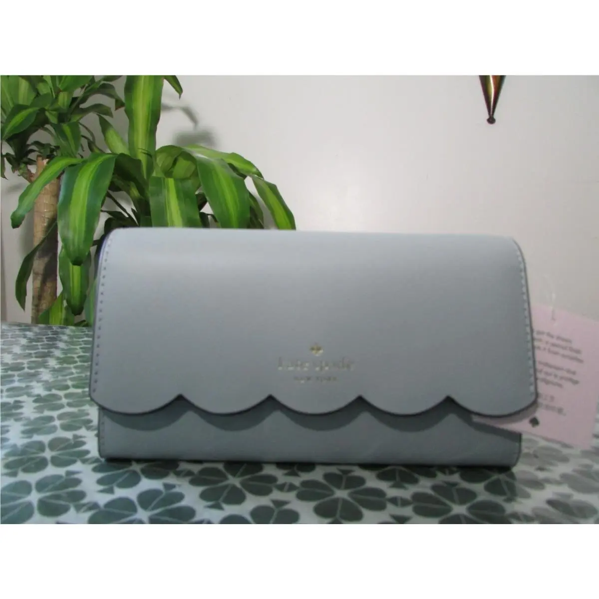 Smooth Leather Gemma Wallet on a Cha Avalon Mist by Kate Spade