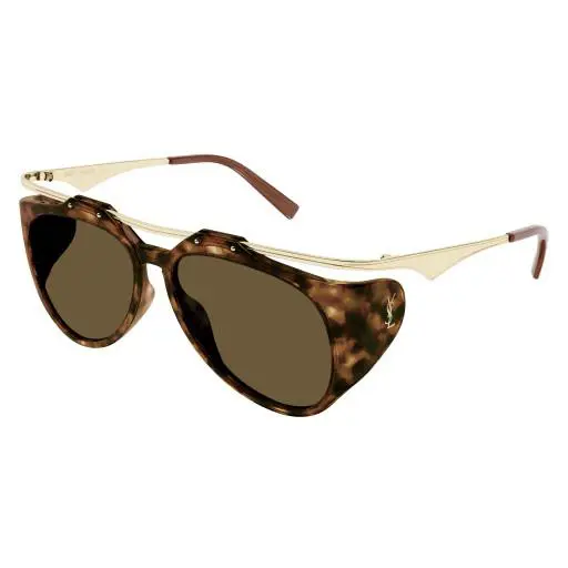 Saint Laurent SL M137 AMELIA-002 Havana Brown Gold 002 Sunglasses