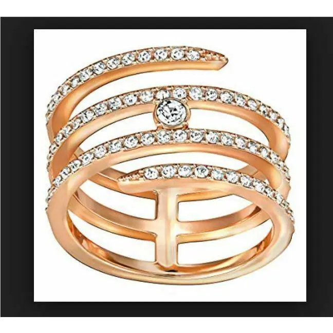 Swarovski Coiled Creativity Ring Rose Gold Size 52/6 55/7 58/8 60/9 Box