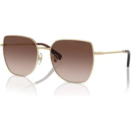 Swarovski SK7021D Sunglasses Oversized Oval Gold - Brown Lens 59-19-140 w/ Case
