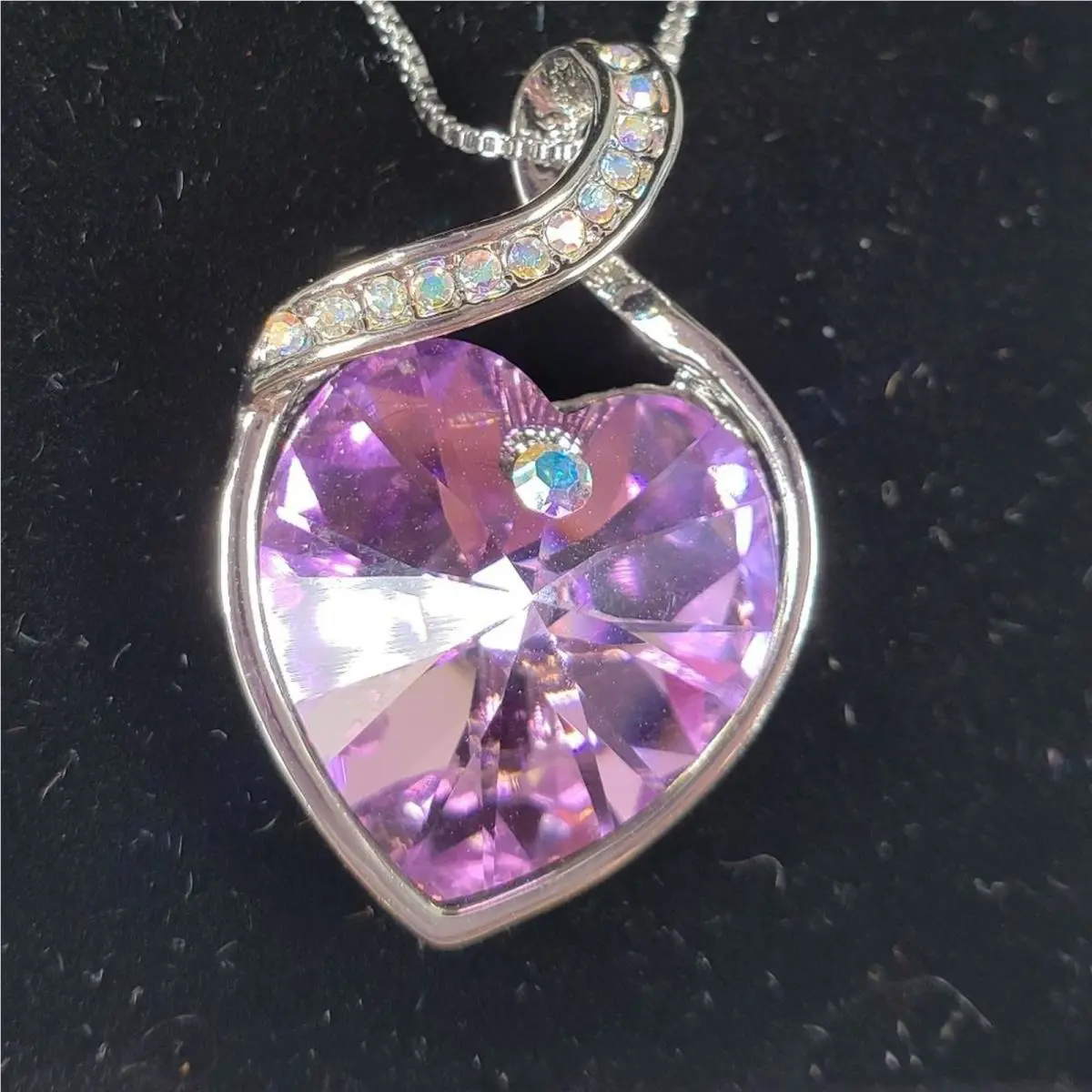 Osiana Forever Love Swarovski Crystal Heart Pendant 18 Necklace