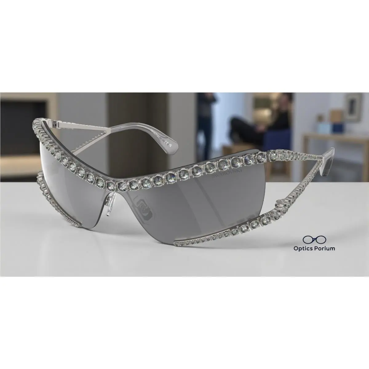 Swarovski SK7022 40096G Gunmetal Grey Mirror Black 33 mm Women`s Sunglasses