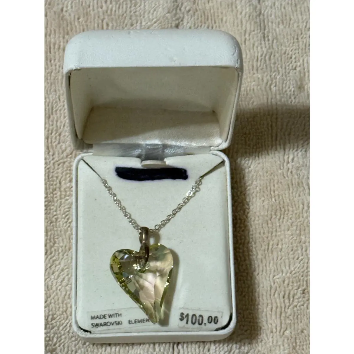 Made with Swarovski Crystals Elements AB Pendant 925 Silver Necklace