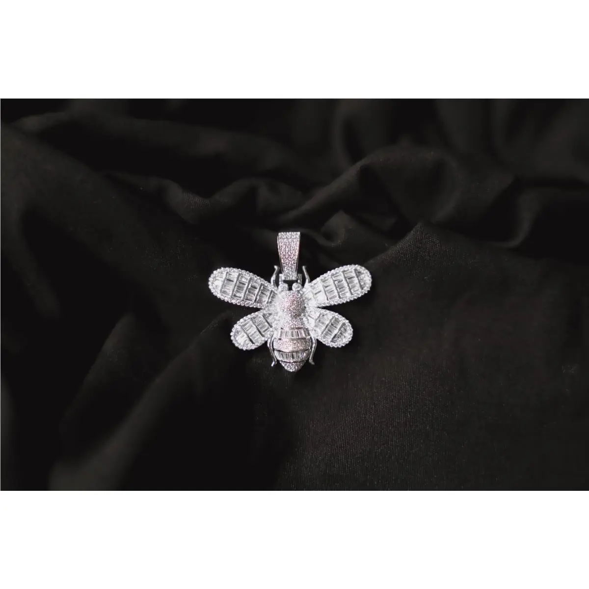 925 Sterling Silver Bumble Bee Pendant w/ Swarovski Crystals