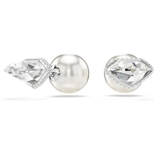 Swarovski Lucent Stud Earrings Pavé Ball White Rhodium Plated 5686483