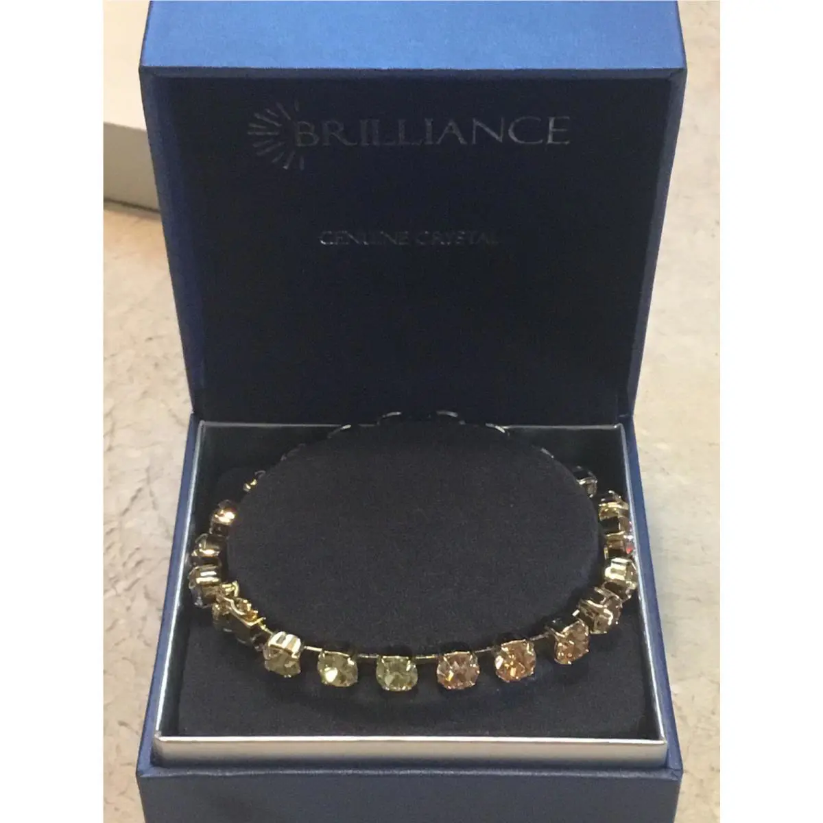 Brilliance Gold Plated Bracelet Swarovski Crystal Multi Color W/box