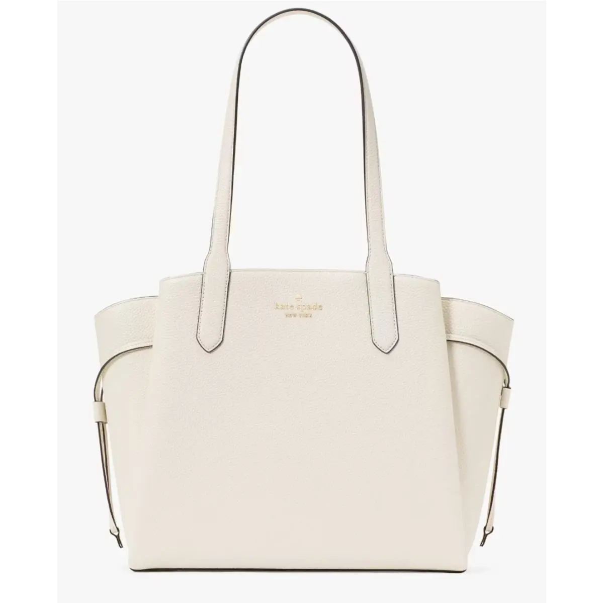 Dumpling Parchment White Leather Tote Bag KL012 Purse by Kate Spade