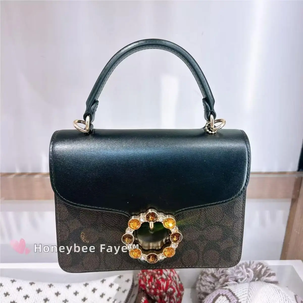 Coach Courtney Top Handle Bag In Signature Canvas CCE22