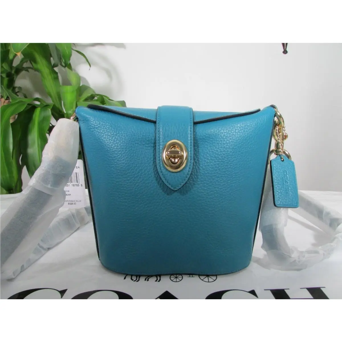 Leather Addie Crossbody Bag C2814 Teal or Voilet Orchid Teal by Coach
