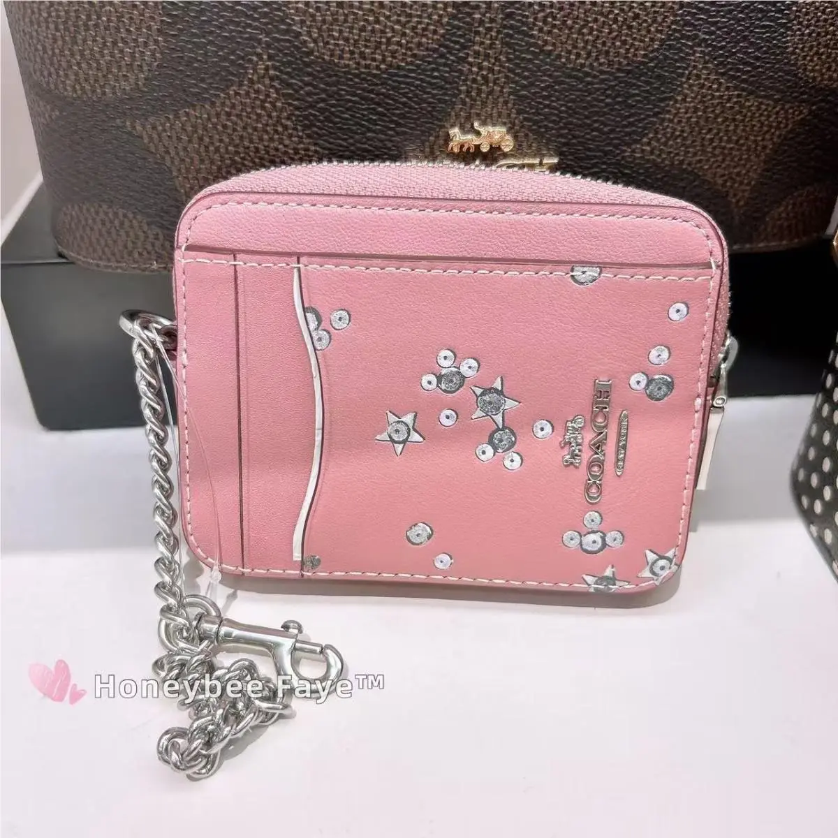 Coach Zip Card Case with Star Print CCO26