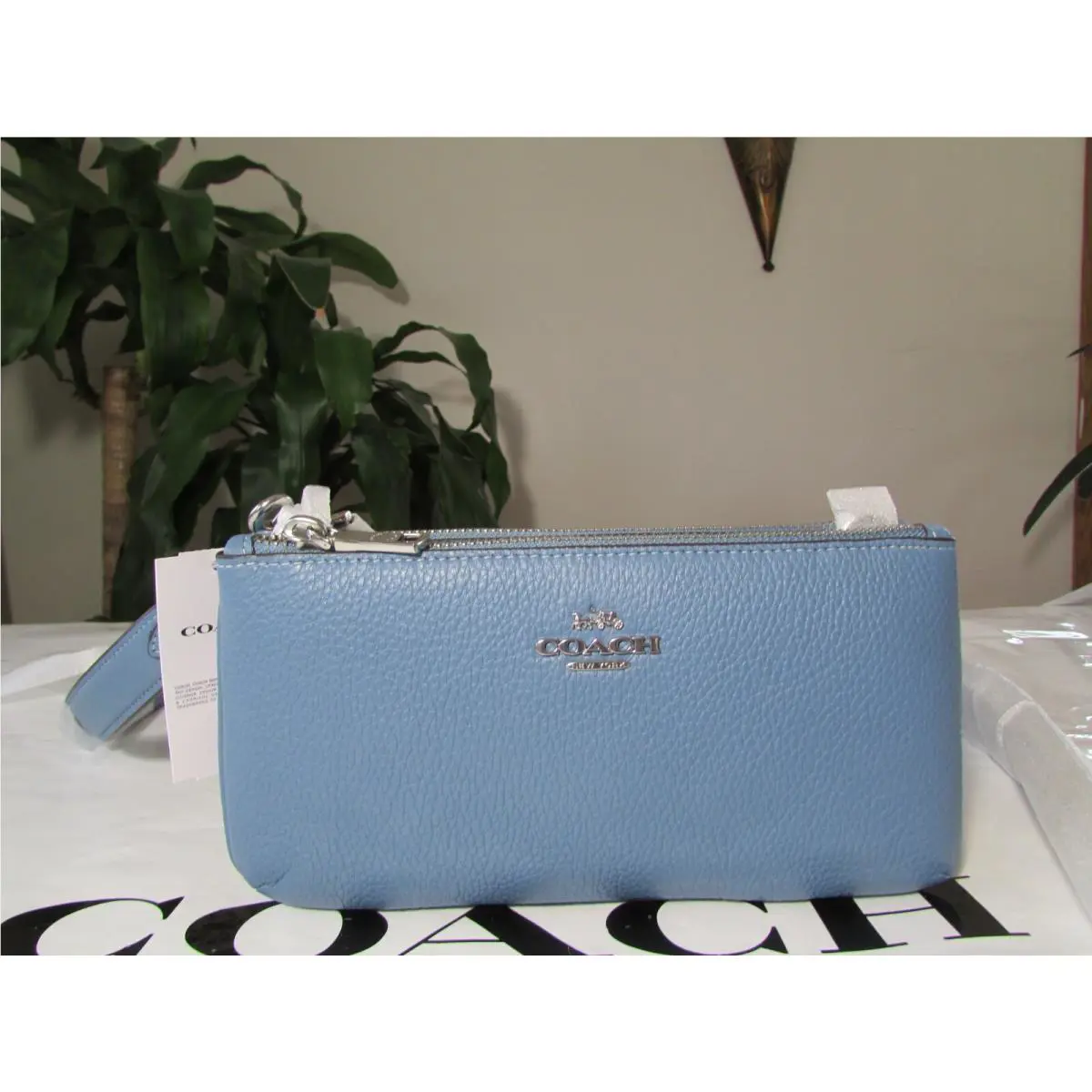 Coach Pebble Leather Double Zip Crossbody Bag CJ789