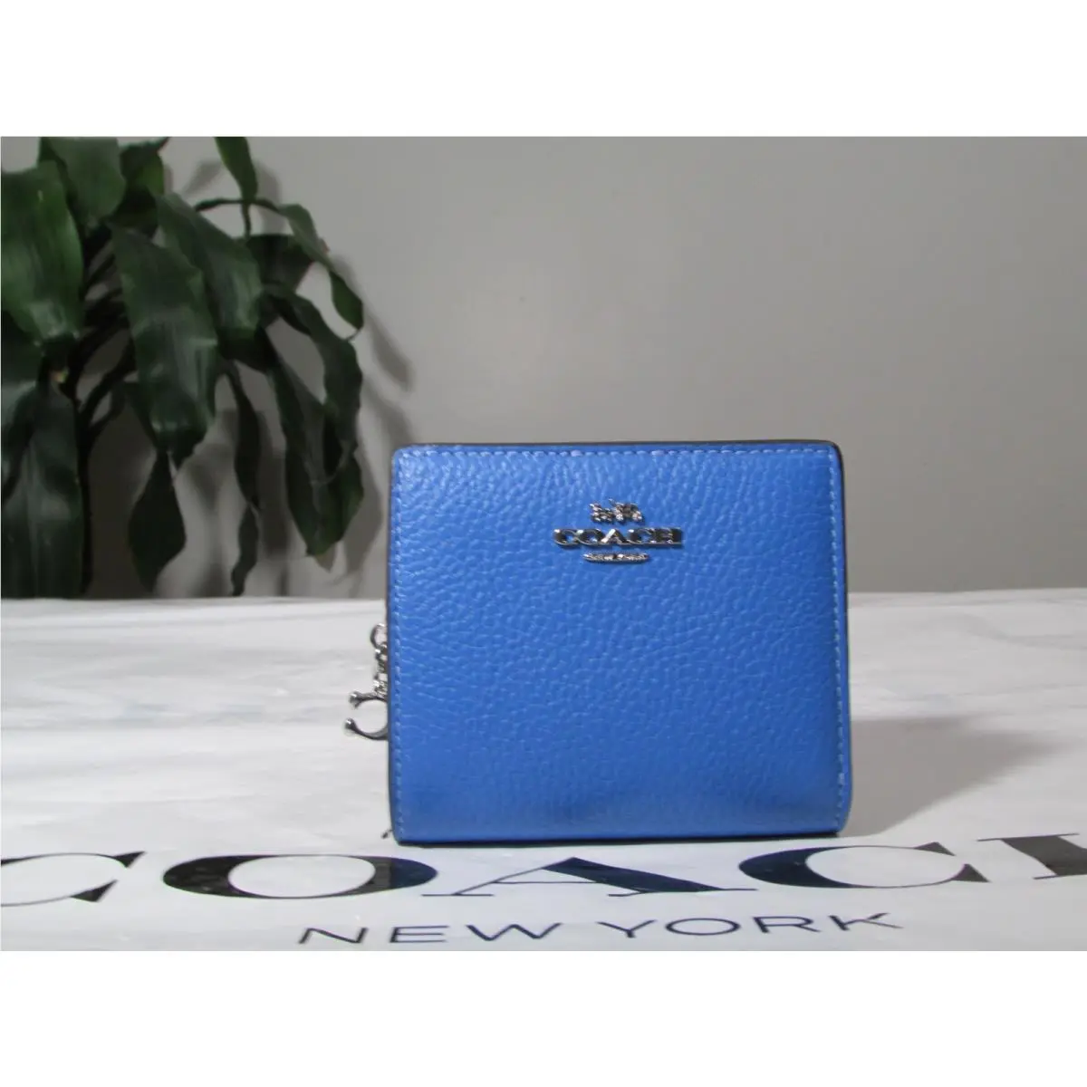 Pebble Leather Snap Wallet C2862 Racer Blue by Coach
