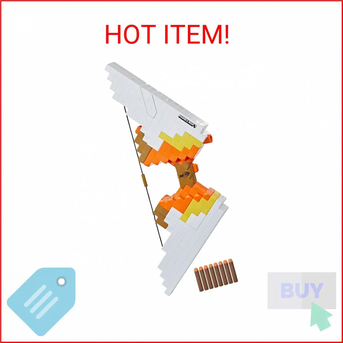 Nerf Minecraft Sabrewing Motorized Blaster Bow 8 Elite Darts 8-Dart Clip Elec