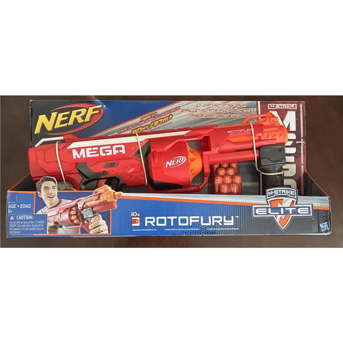 Nerf N-strike Mega Rotofury Blaster 90ft Rotating Drum Rare G2