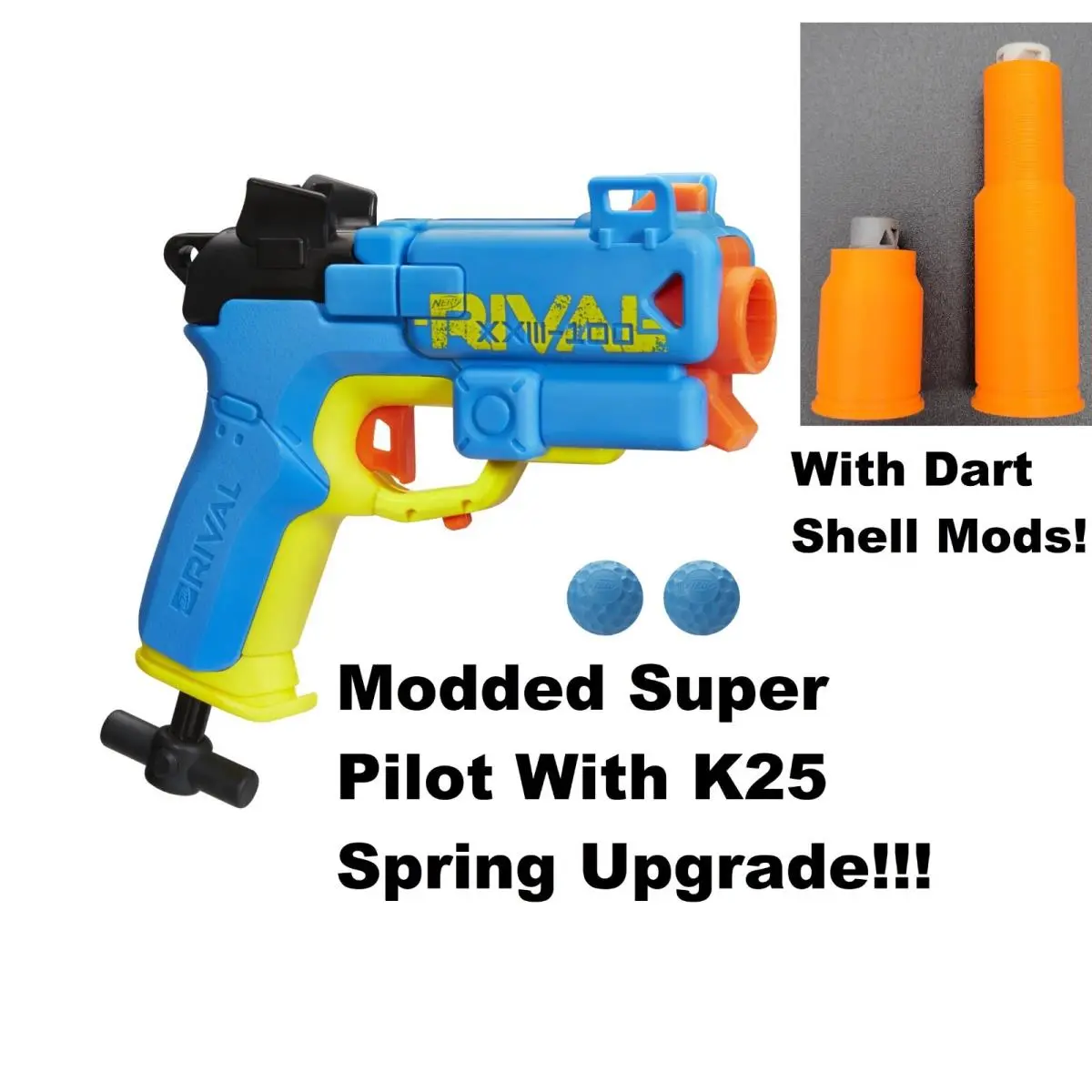 Modded Super Pilot XXIII-100 - Nerf Rival K25 Spring Modified Toy Gun Blaster
