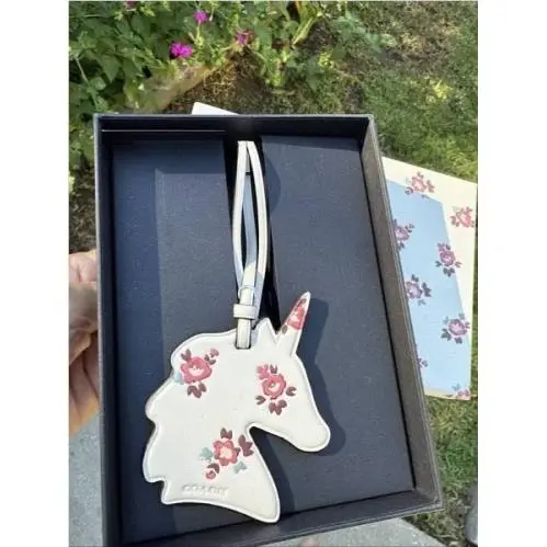 Boxed Coach Floral Unicorn Bag Charm