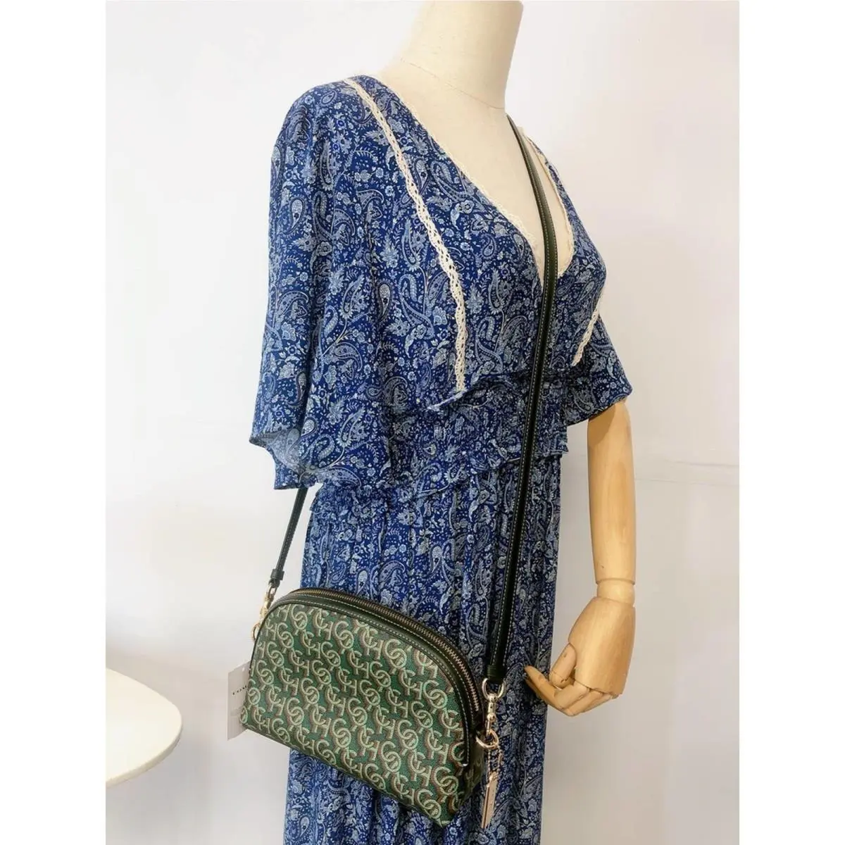 Coach CF343 Madi Crossbody with Coach Monogram Print IN Green