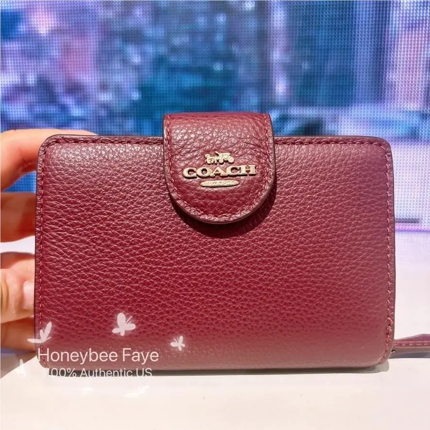 Coach Medium Corner Zip Wallet CBO41 Dark Wine