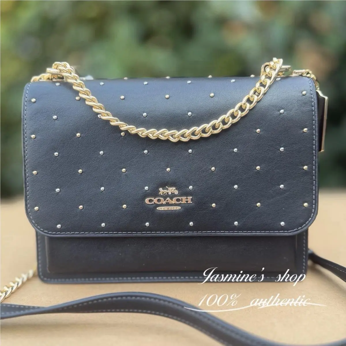 Coach Klare Crossbody Bag with Rivets CBH93 Gold/black