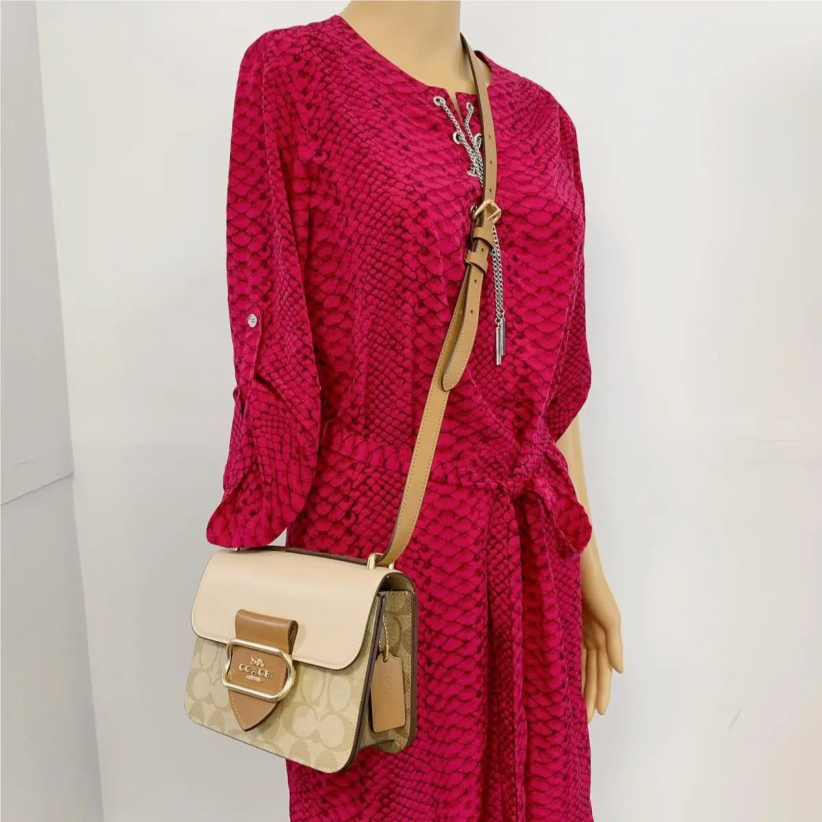 Coach CR329 Morgan Square Crossbody Bag In Blocked Signature Canvas