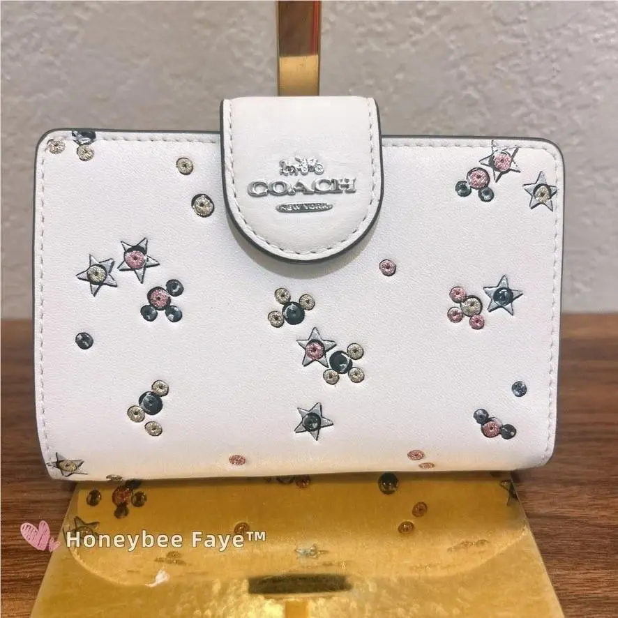 Coach Medium Corner Zip Wallet with Star Print CCL64