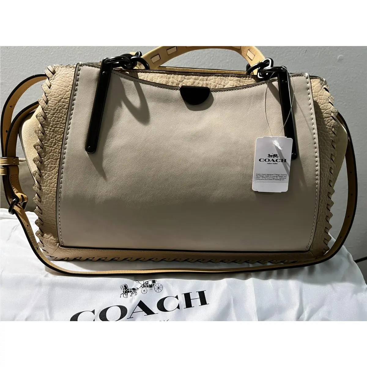 Coach Dreamer 36 In Colorblock with Whipstitch Ivory Multi/pewter 69613