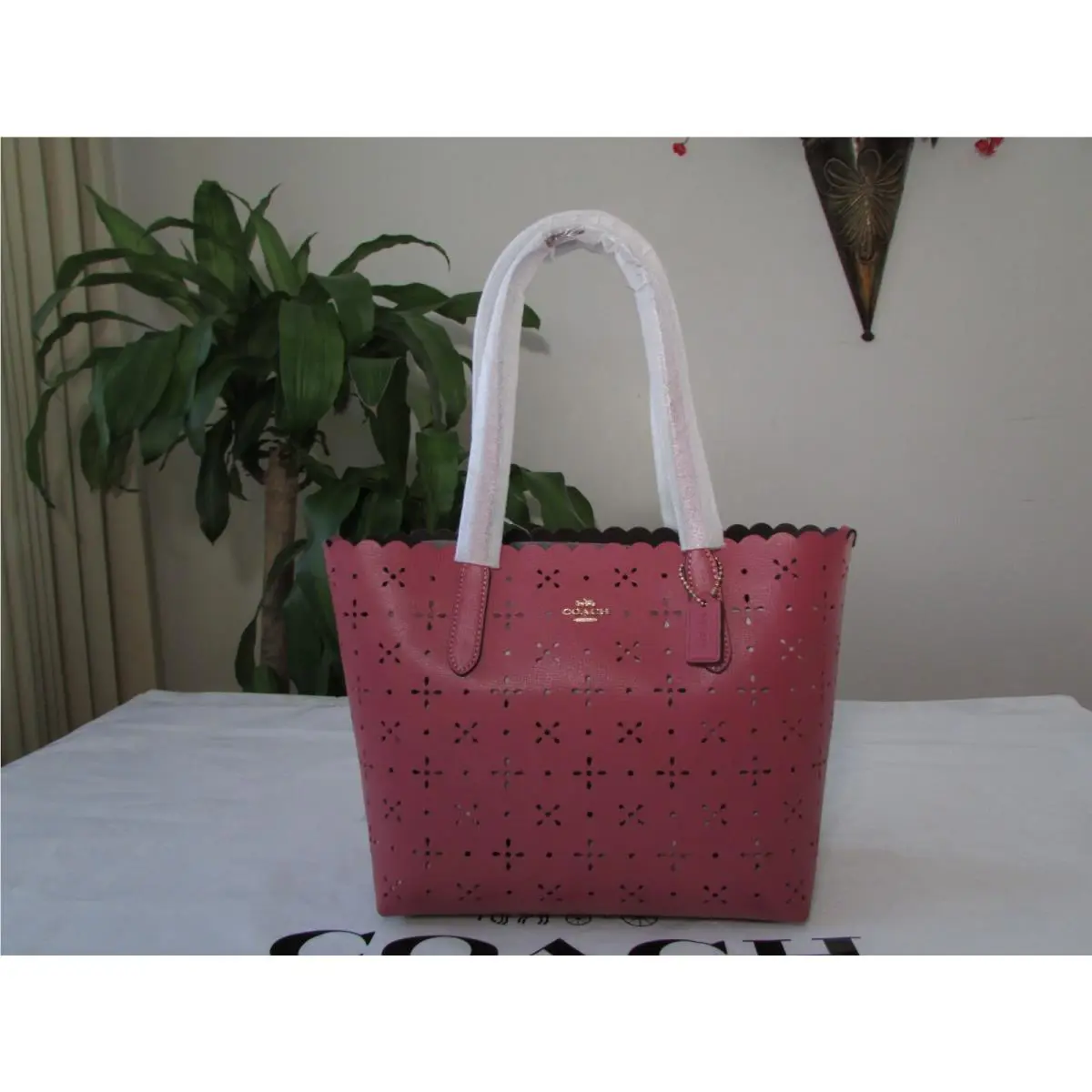Coach Laser Cut Leather Mini City Tote CA199 Rough