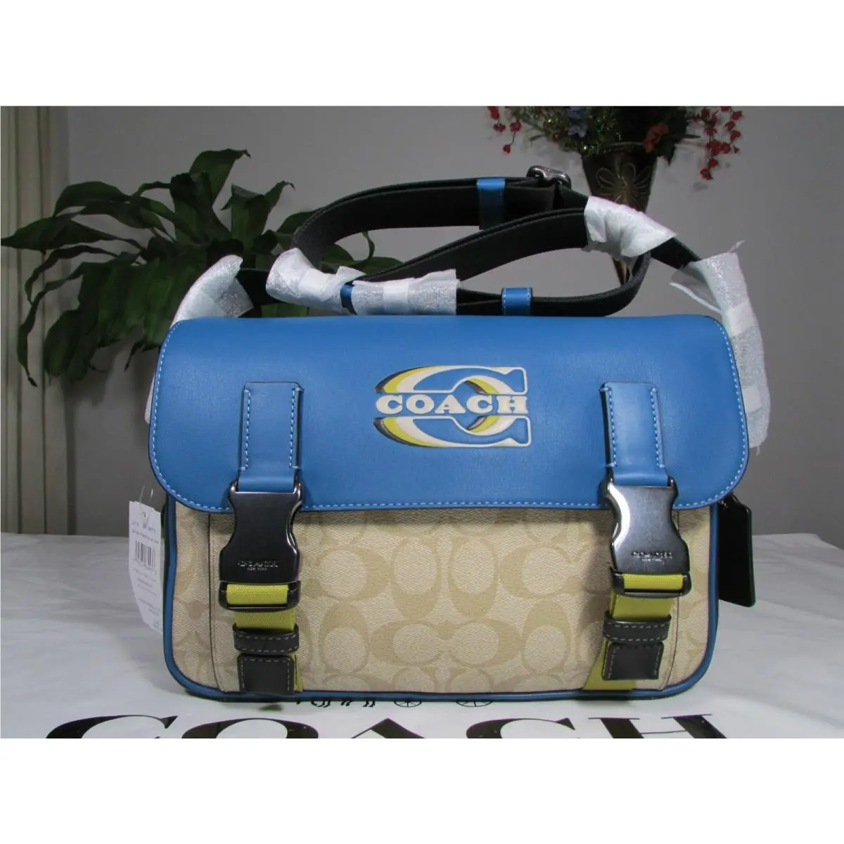 Stamp Colorblock Signature Canvas Track Crossbody CH118 by Coach