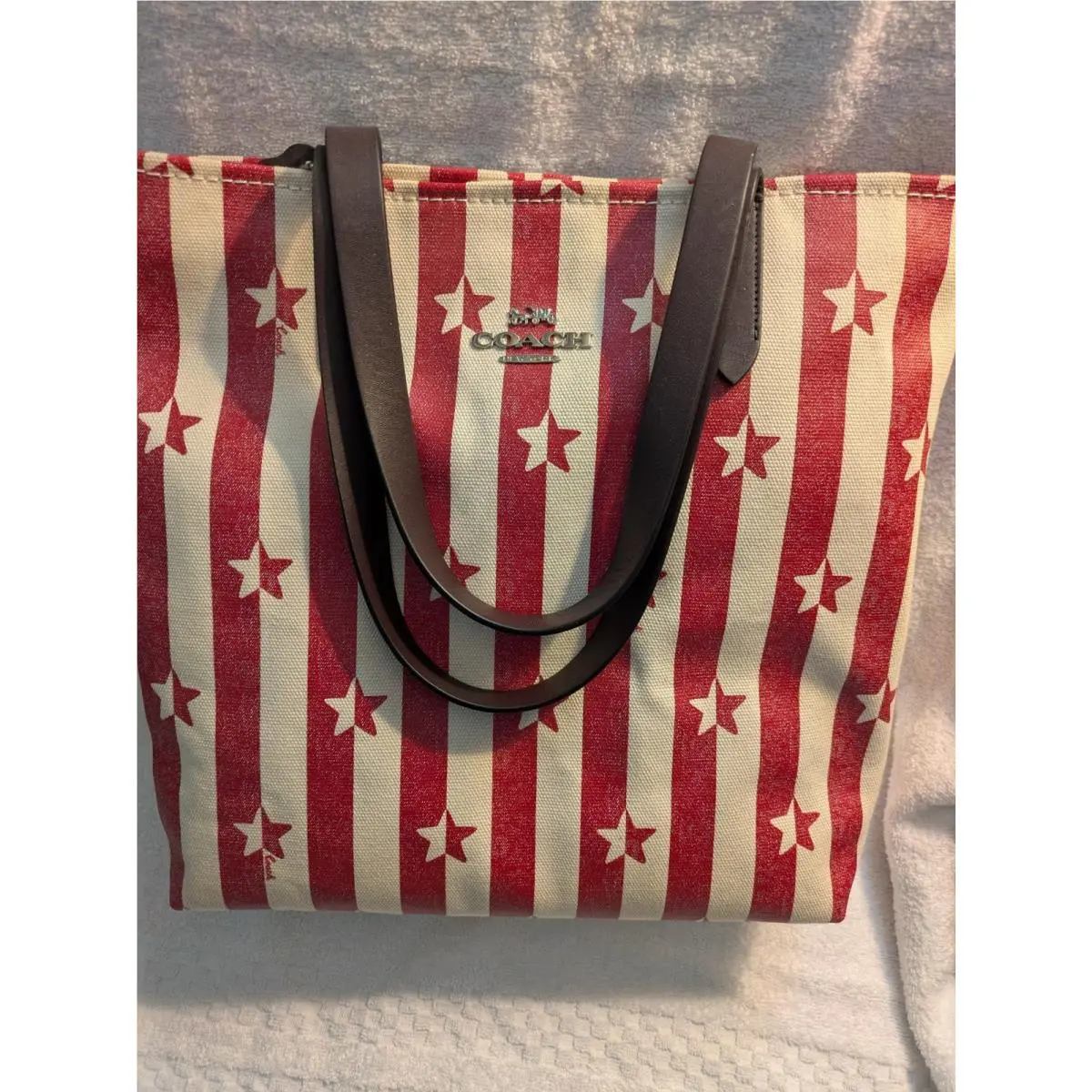 Coach Canvas Bi Color Large Tote Bag