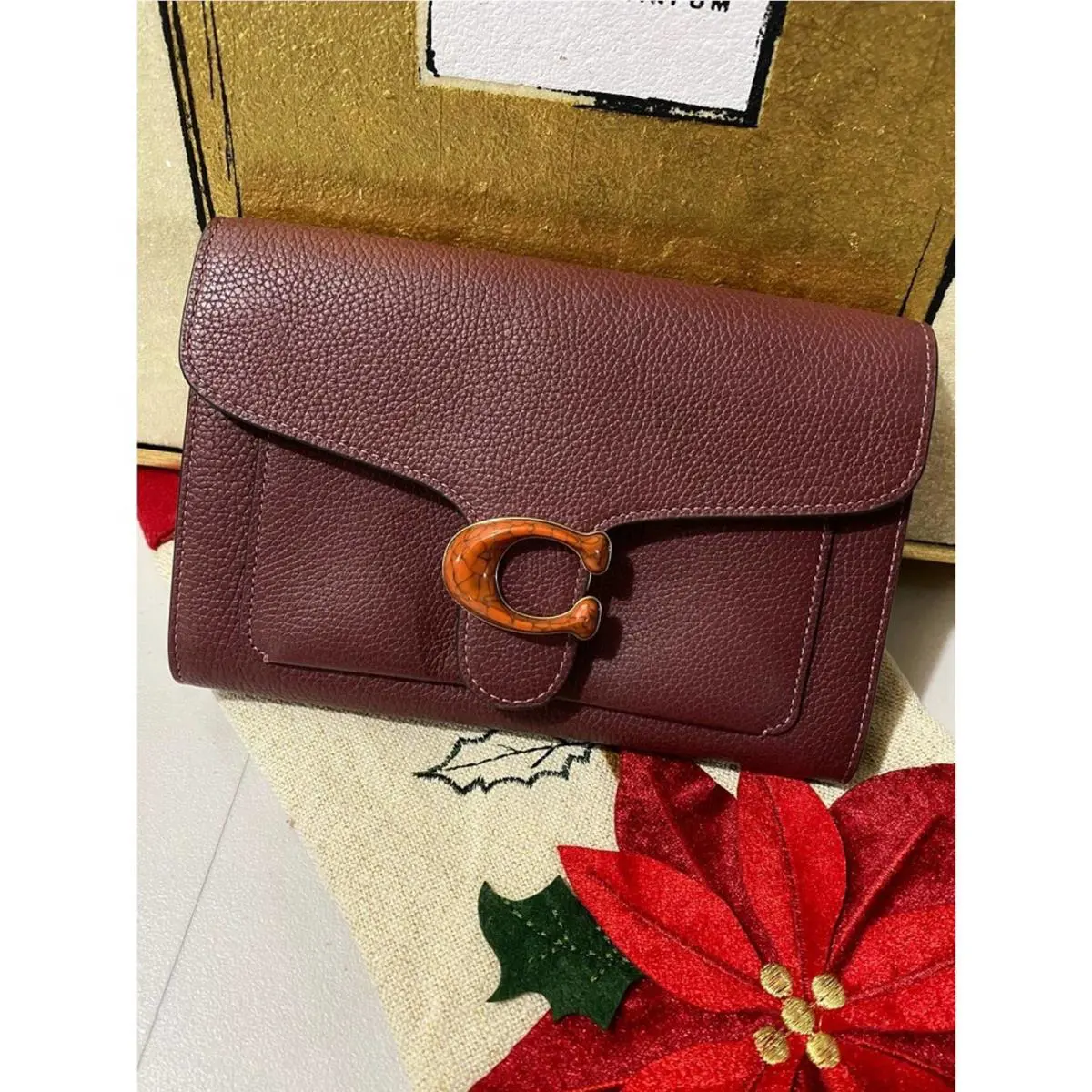 Coach 4792 Tabby Chain Clutch In B4/WINE
