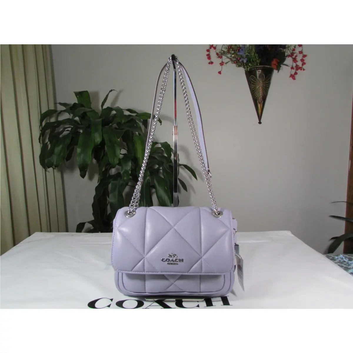 Coach Leather Klare Crossbody 25 with Puffy Diamond Quilting CJ611 Mist
