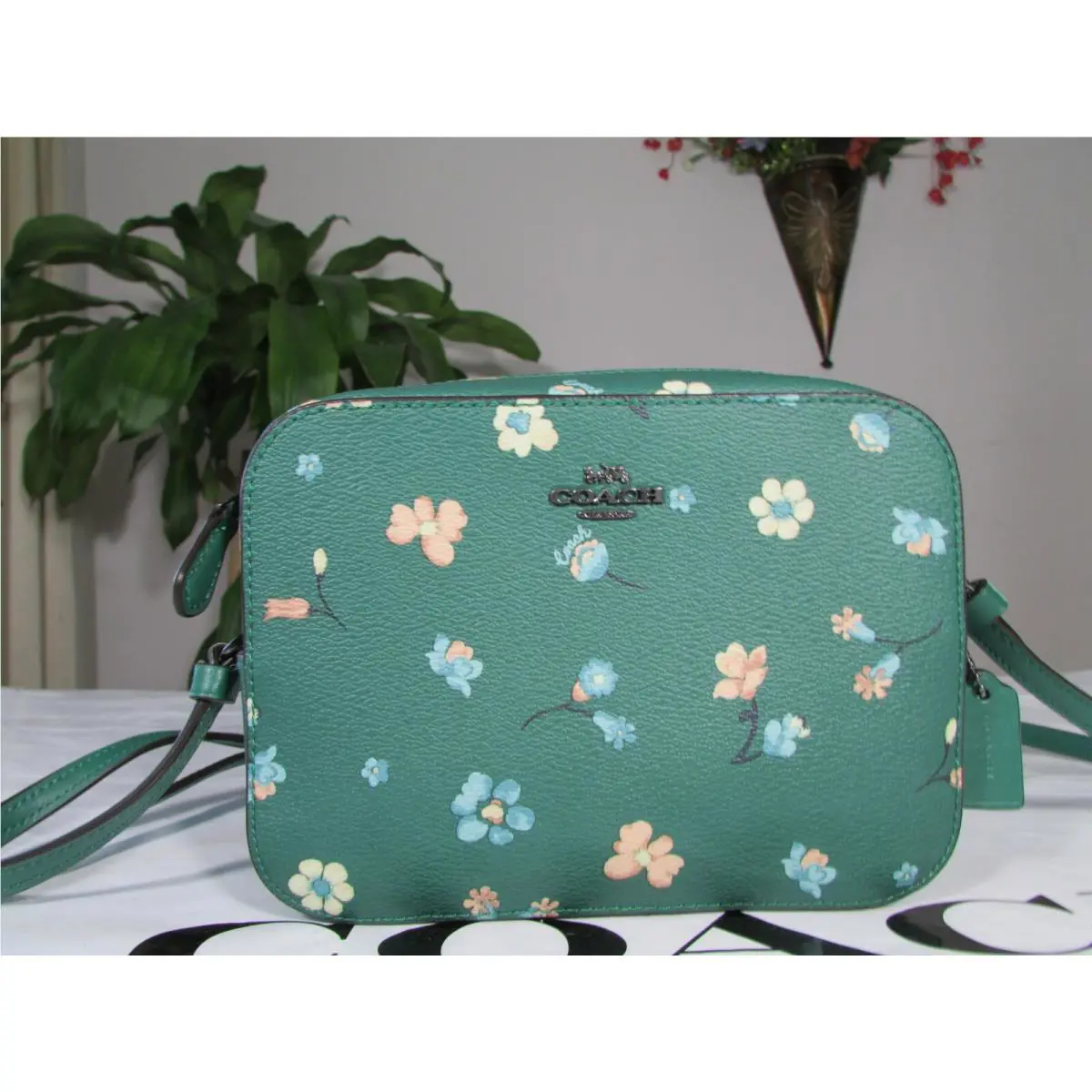 Mini Camera Bag with Mystical Floral Print C8699 Green Multi by Coach