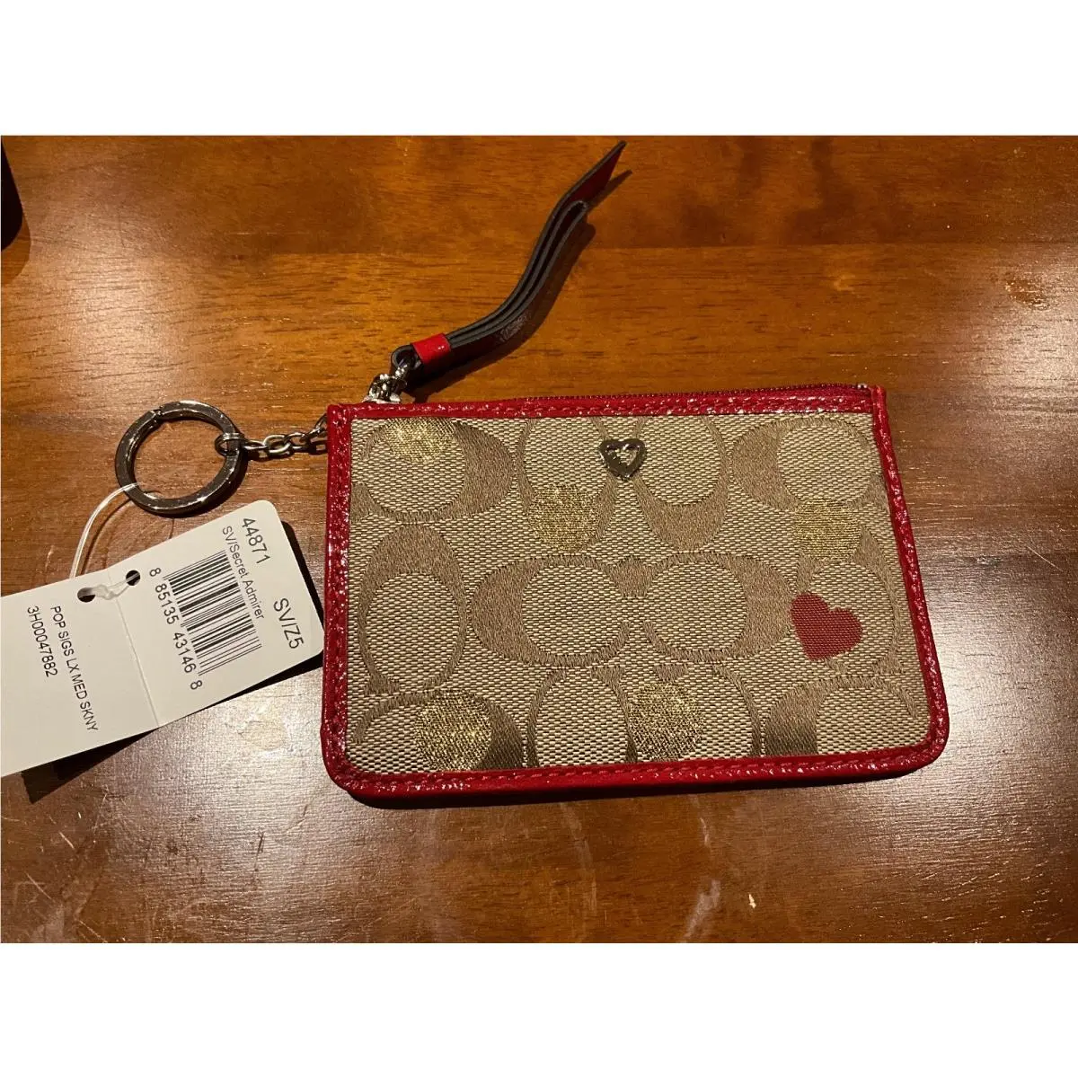 Coach Signature C Secret Admirer Med. Skinny ID Holder + Key Cha