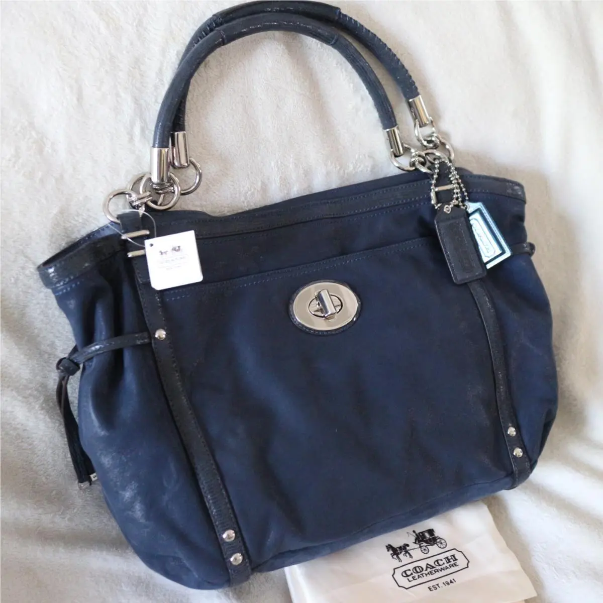 Coach Audrey Pinnacle Shimmy Leather Crossbody Satchel Shoulder Bag Purse