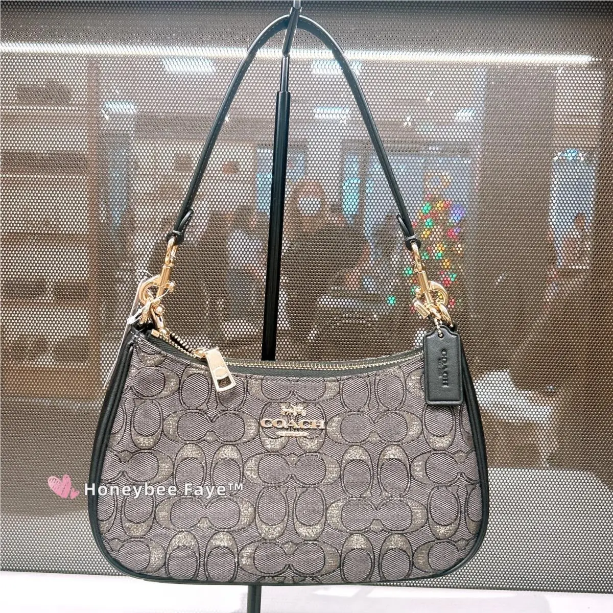 Coach Teri Shoulder Bag In Signature Jacquard CCZ02 Shinning Thread