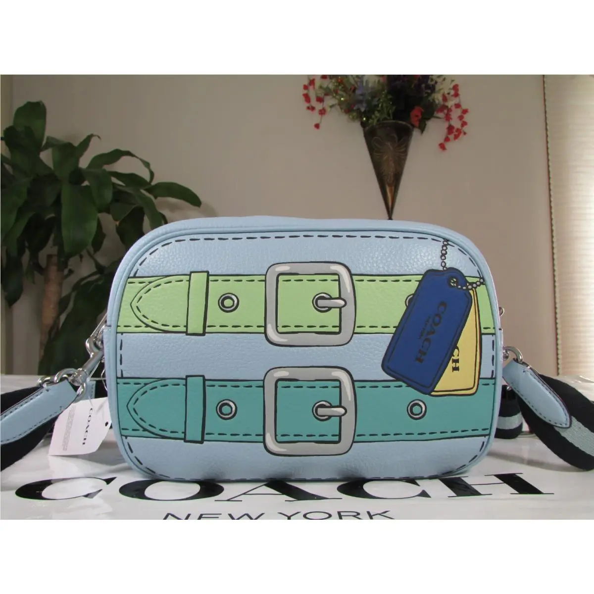Coach Leather Jamie Camera Bag with Trompe L`oeil Print CH109 Waterfall Mul