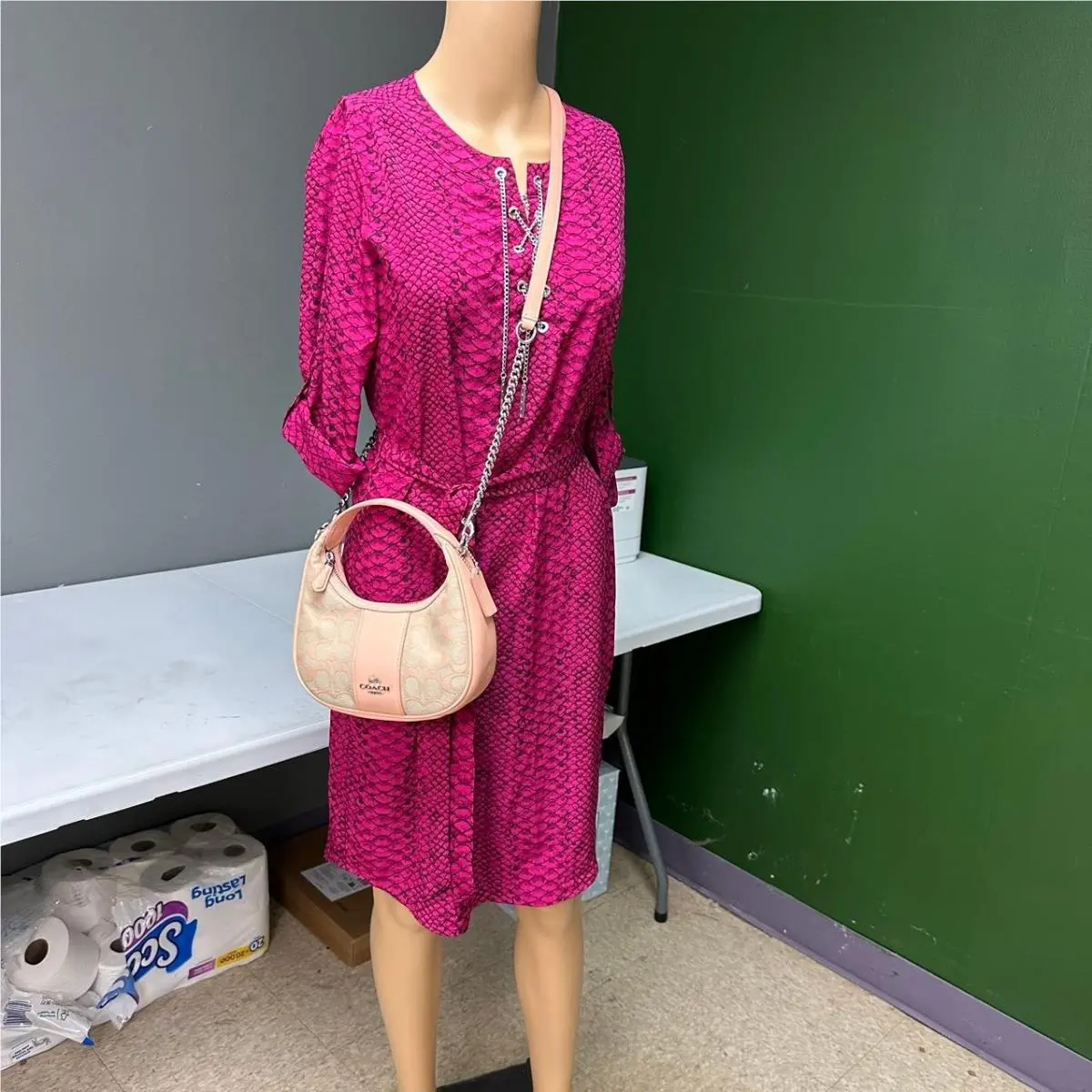 Coach Carmen Mini Crossbody In Signature Jacquard In Sv/faded Blush CT773