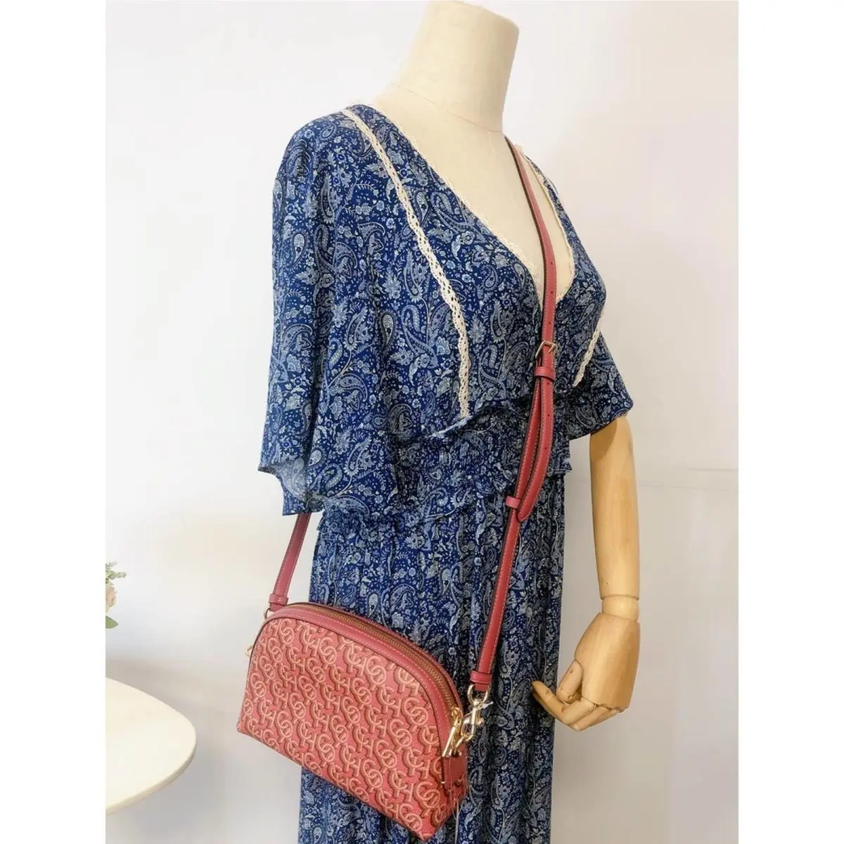 Coach CF343 Madi Crossbody with Coach Monogram Print IN Rouge