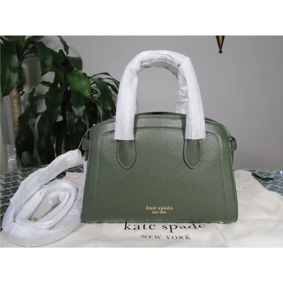 Kate Spade Leather Knott Mini Zip-top Satchel KC899 Bonsai Tree