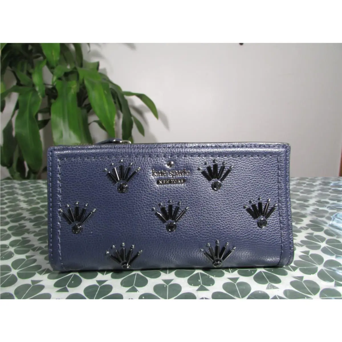 Kate Spade Braylon Patterson Drive Embellished Leather Wallet WLRU5221 Blaze